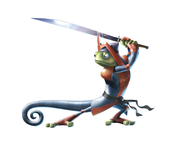 Samurai Gecko facing left